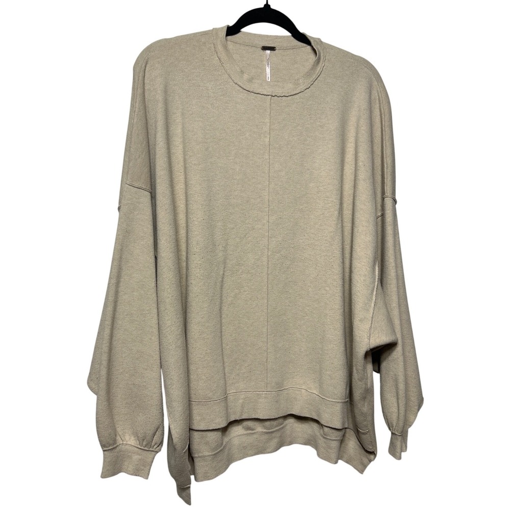 Free People Oversized Dolman Sleeve Crewneck Sweatshirt Oatmeal‎ Beige Small